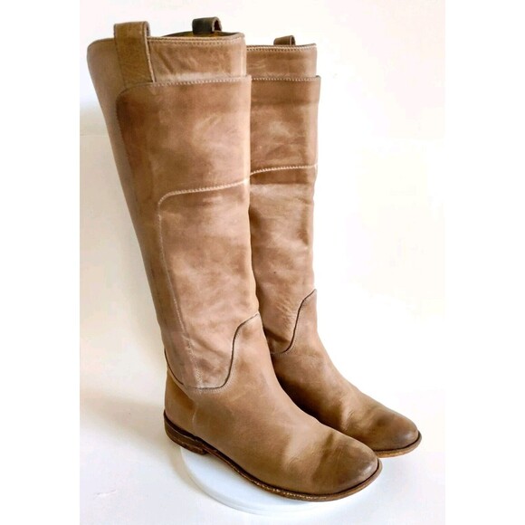 Frye Shoes - Frye Womens Paige Camel Tan Leather Knee High Riding Boots Size 7 B 77534 Preppy